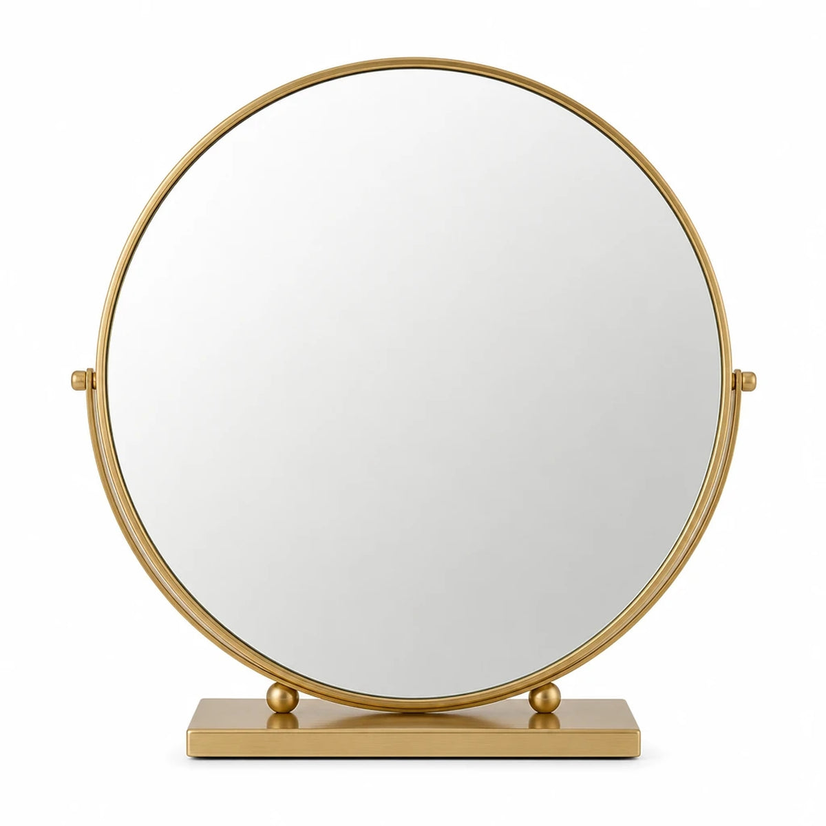 Round Gold Swivel Table Mirror