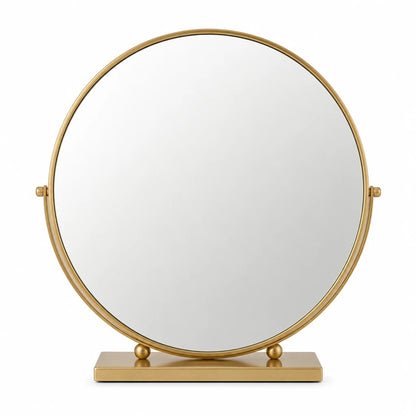 Round Gold Swivel Table Mirror