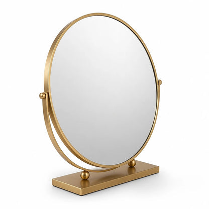 Round Gold Swivel Table Mirror