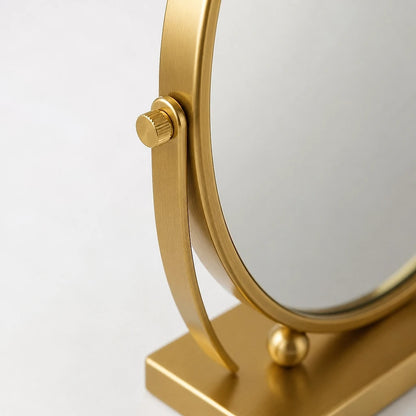 Round Gold Swivel Table Mirror