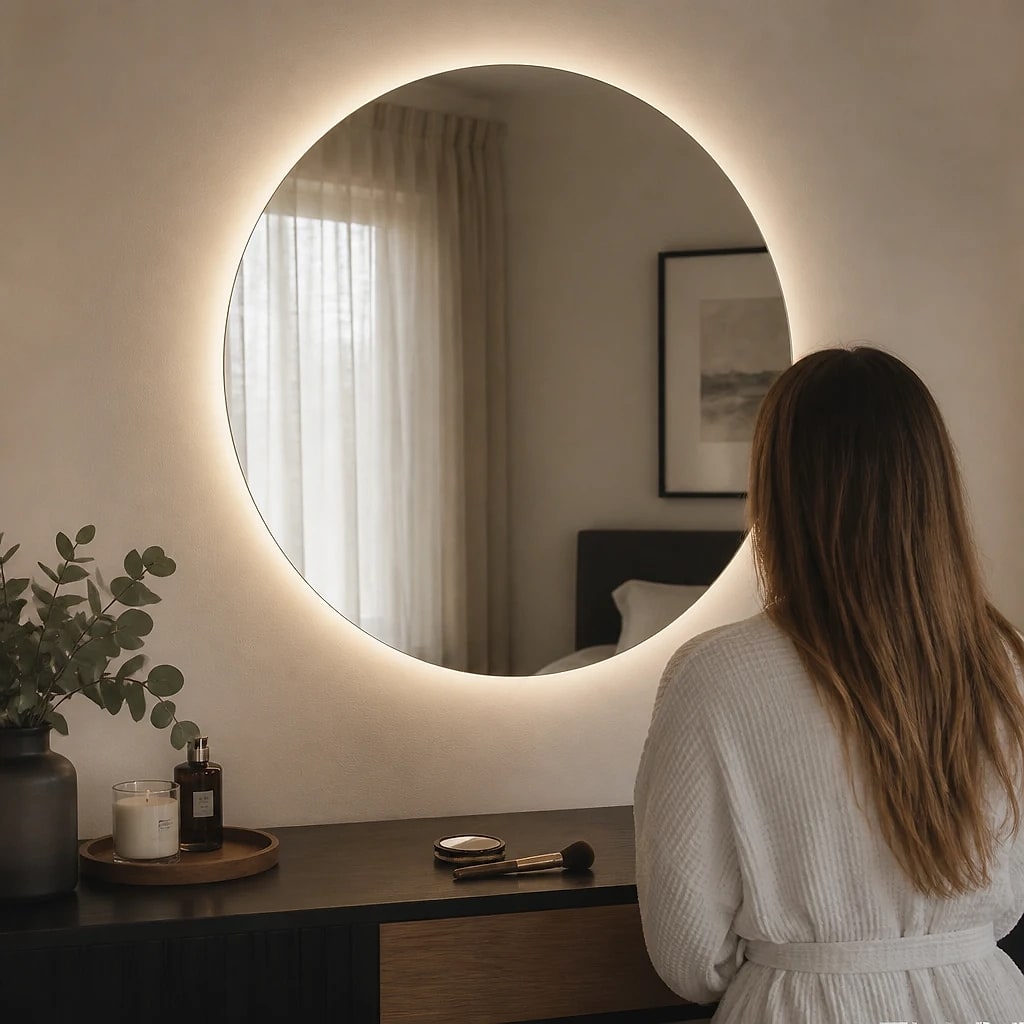 Round LED Backlit Bathroom Mirror
