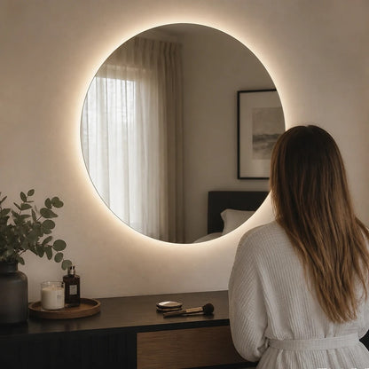 Round LED Backlit Bathroom Mirror