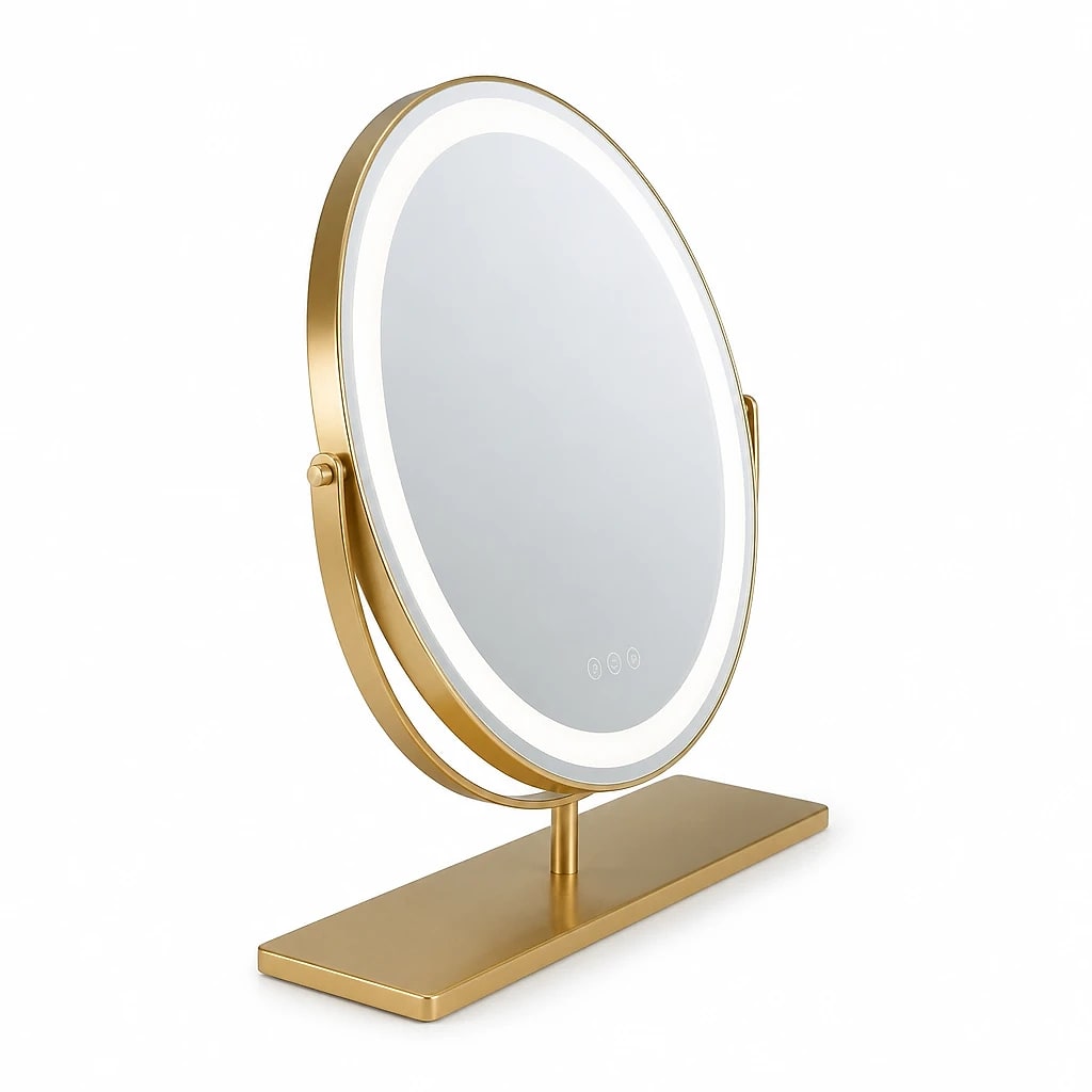 Round LED Gold Vanity Mirror