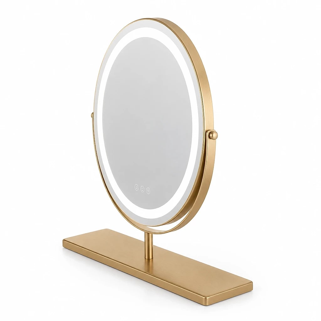 Round LED Gold Vanity Mirror