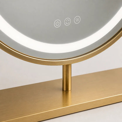 Round LED Gold Vanity Mirror