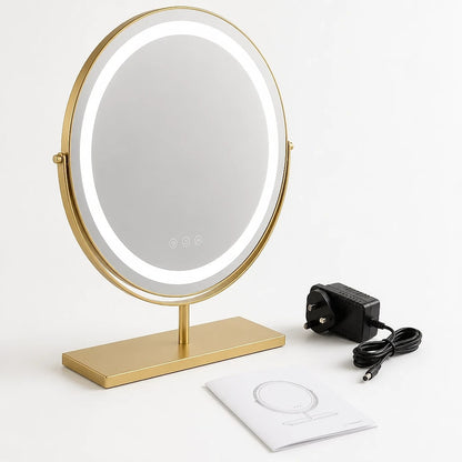 Round LED Gold Vanity Mirror