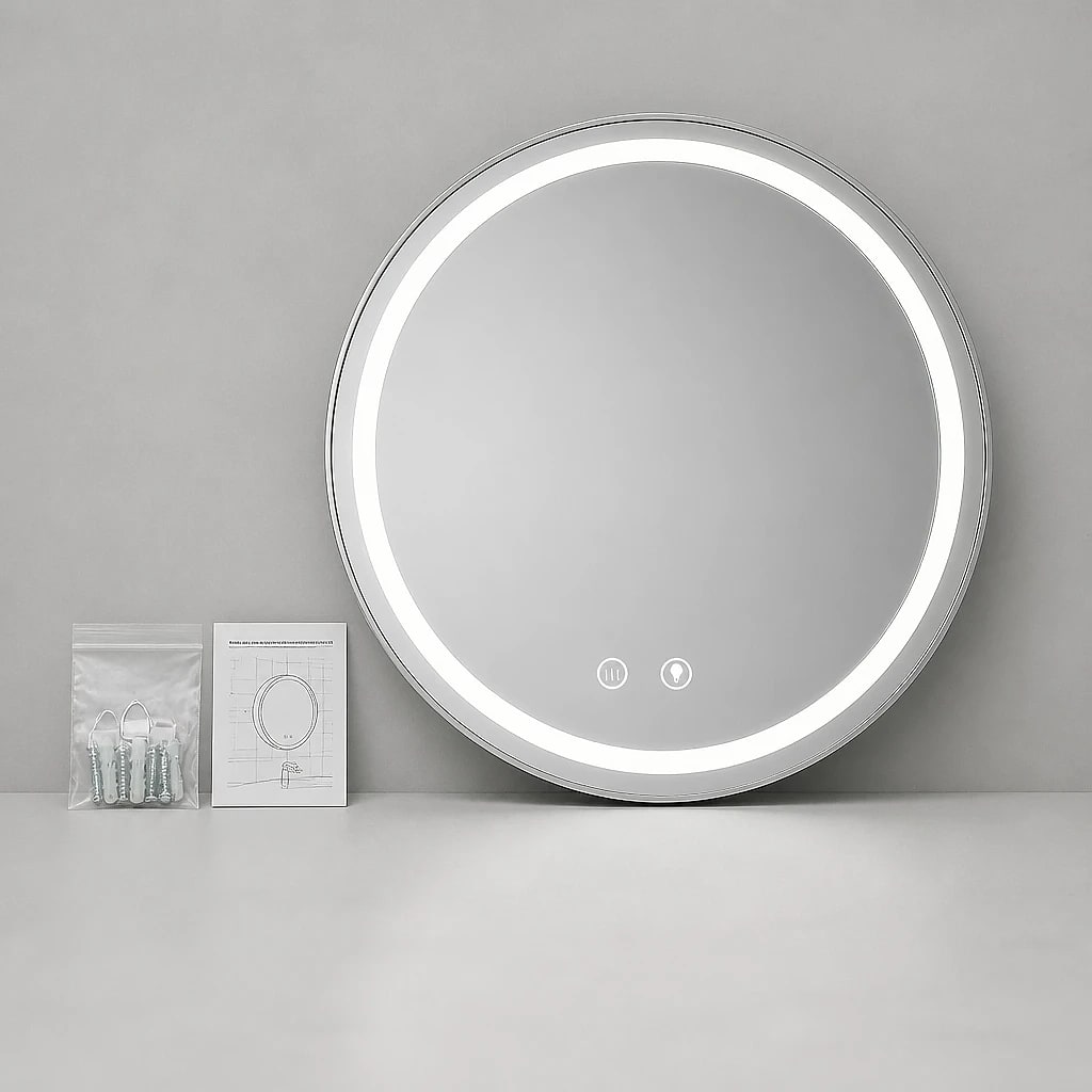 Round LED Illuminated Bathroom Mirror