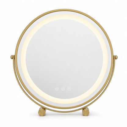 Round LED Vanity Mirror Gold
