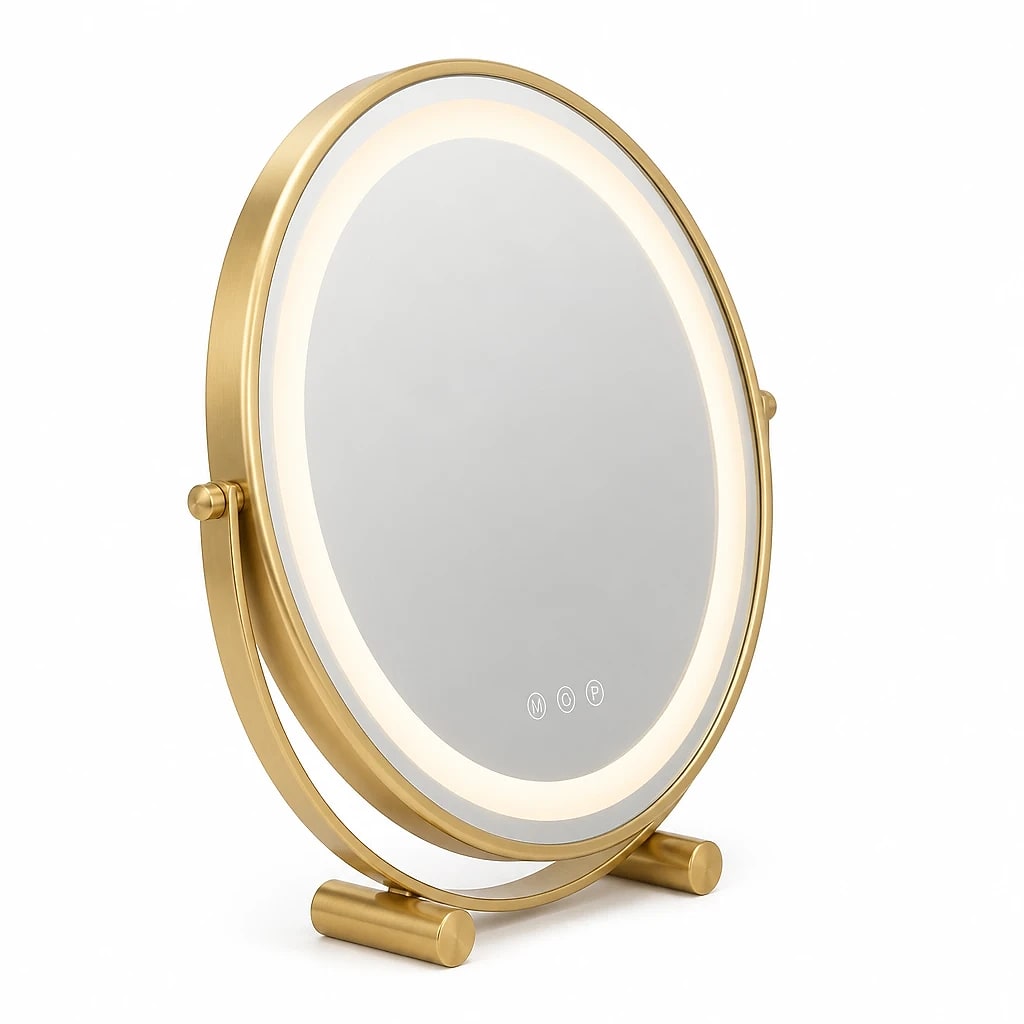 Round LED Vanity Mirror Gold