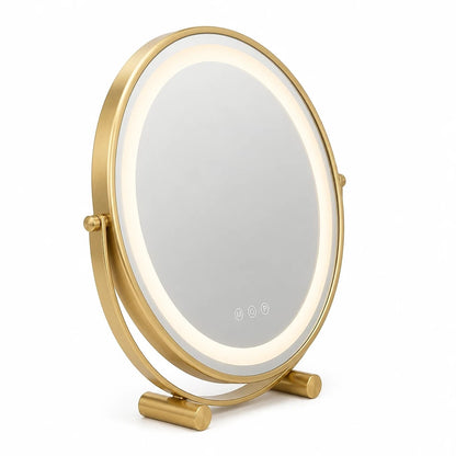 Round LED Vanity Mirror Gold