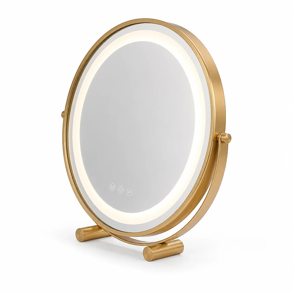 Round LED Vanity Mirror Gold