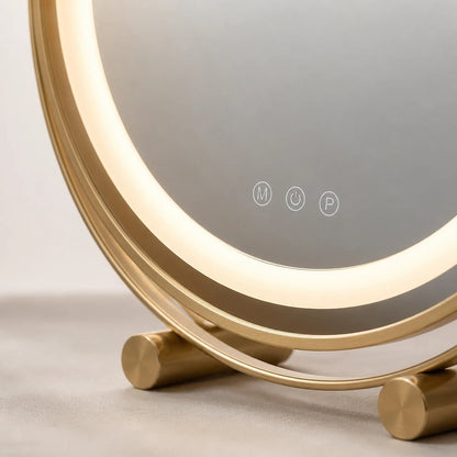 Round LED Vanity Mirror Gold