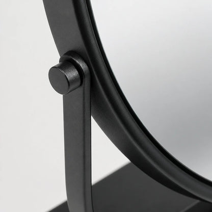 Round Matte Black Tabletop Mirror