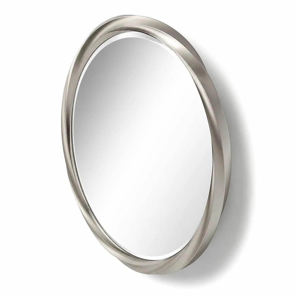 Round Wall Mirror Silver 36 Inch