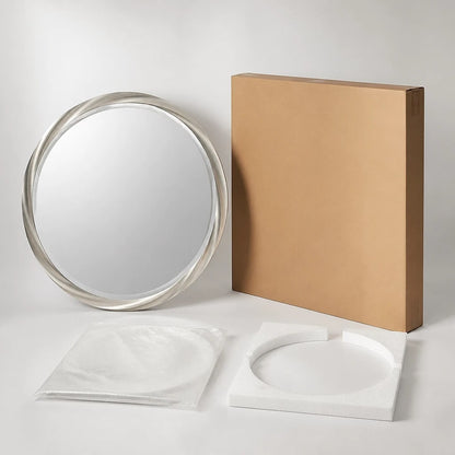 Round Wall Mirror Silver 36 Inch